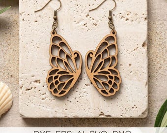 Filigree Butterfly Earrings SVG | Laser Cut Files for Earrings | Glowforge Files Wood Acrylic | Wooden Jewelry Design | DXF Commercial Use