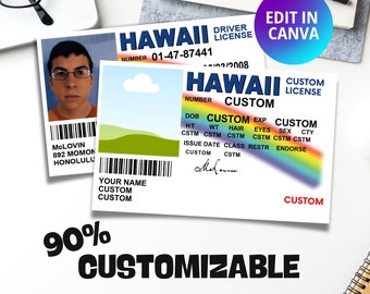 PERSONALIZED Mc Lovin ID | Custom SUPERBAD McLovin id card | Mclovin Drivers License | Editable Card | Edit in Canva