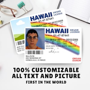 Tarjeta de identificación McLovin 100 % PERSONALIZADA / Tarjeta de identificación personalizada SUPERBAD McLovin / Licencia de conducir McLovin / Tarjeta editable / Editar en Canva /