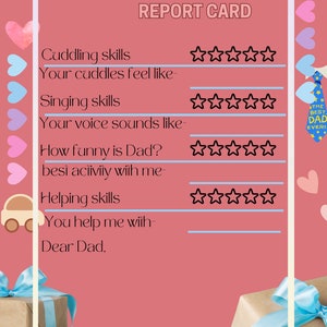 ¡Celebre a papá con esta sincera boleta de calificaciones digital del Día del Padre!
