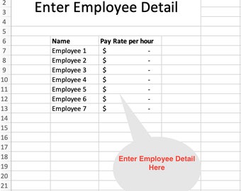 Employee Time and Wage Tracker Excel Spreadsheet - Simple, Easy & Effective Labour Cost Calculation