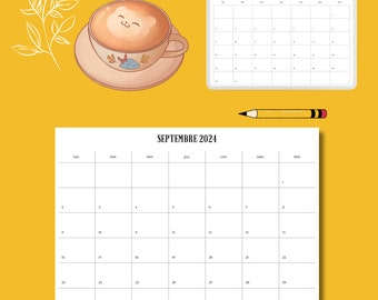 Calendar September 2024 - August 2025 (without holidays) / printable