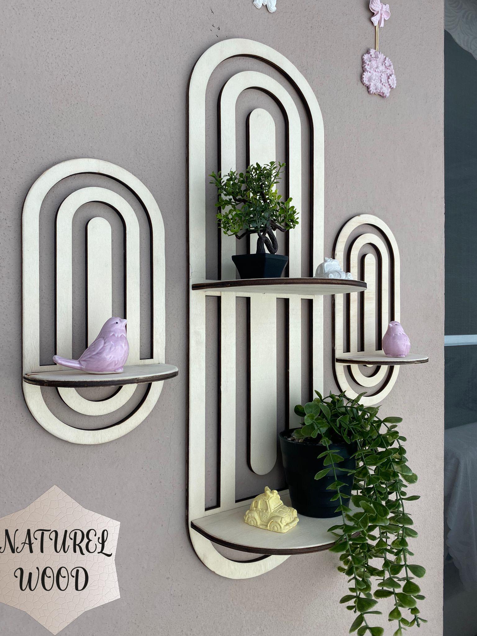 Arched Wood Wall Shelf in Mid-century Modern Style - Etsy