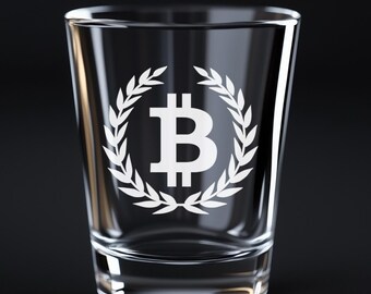 Bitcoin Shot Glass, Crypto Dad Gifts, Bar Gift for Him, Bachelor Party Barware, Man Cave Gift for Boyfriend, Tech Lover Gift, Trader Gifts