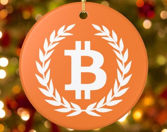 Bitcoin Christmas Ornament, Crypto Investor Gift, Bitcoin Holiday Decor, Stocking Stuffer Gift for Bitcoin Lover, Crypto Xmas Decoration