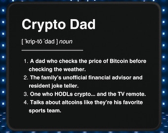 Crypto Dad Definition Mouse Pad, Bitcoin Investor Gift, Father's Day Gift, Funny Tech Gift for Dad, Crypto Desk Decor, Gift for Husband
