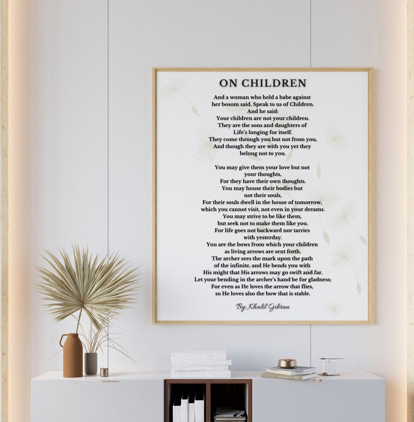 On Children Kahlil Gibran Poem, on Children Poem, Baby Shower Gift, Mom ...
