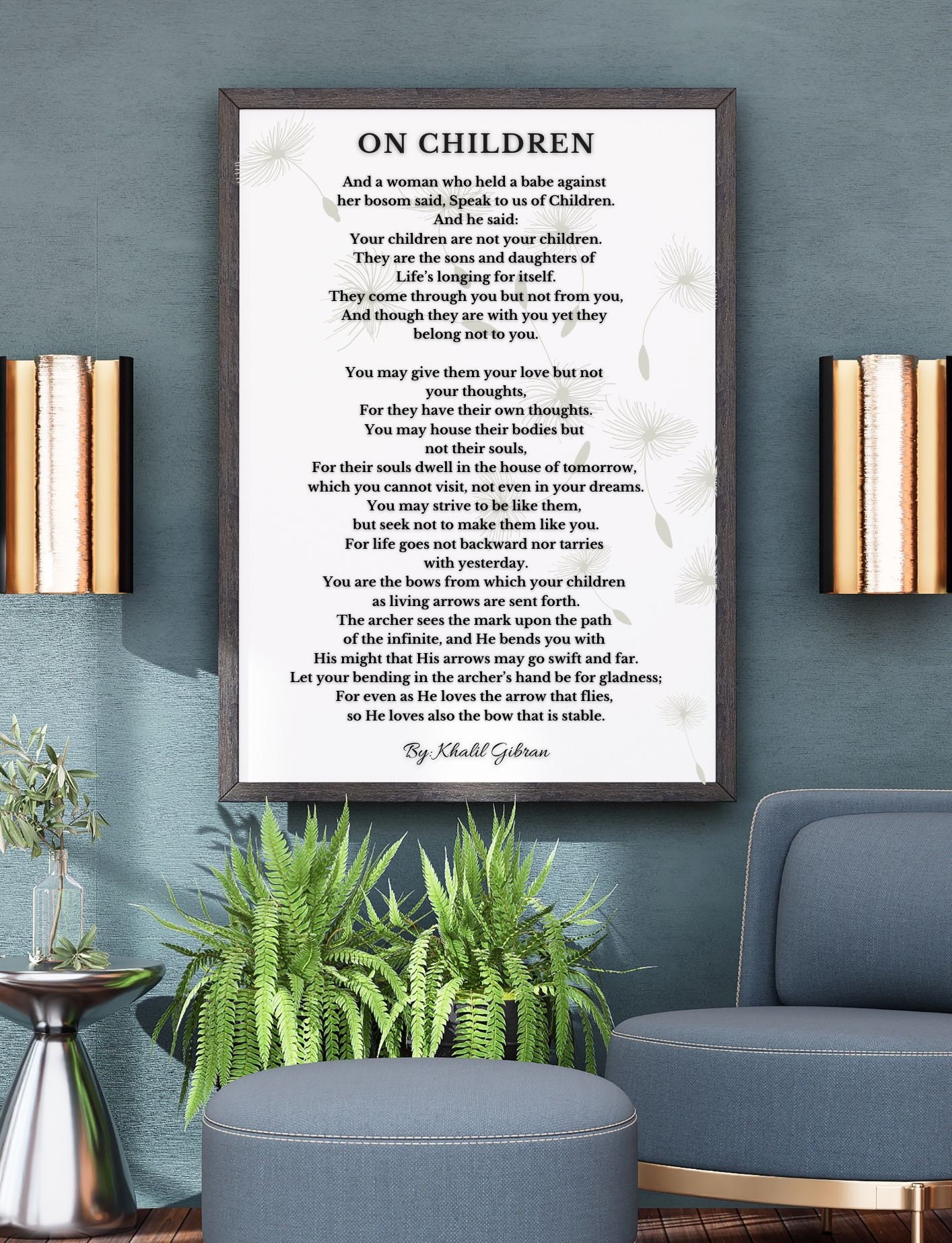On Children Kahlil Gibran Poem, on Children Poem, Baby Shower Gift, Mom ...