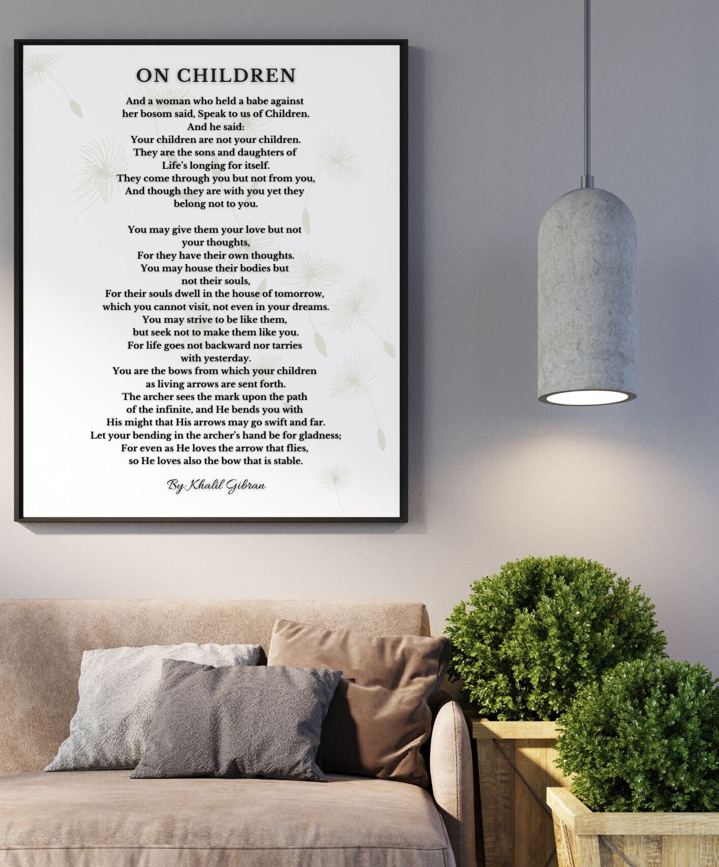 On Children Kahlil Gibran Poem, on Children Poem, Baby Shower Gift, Mom ...