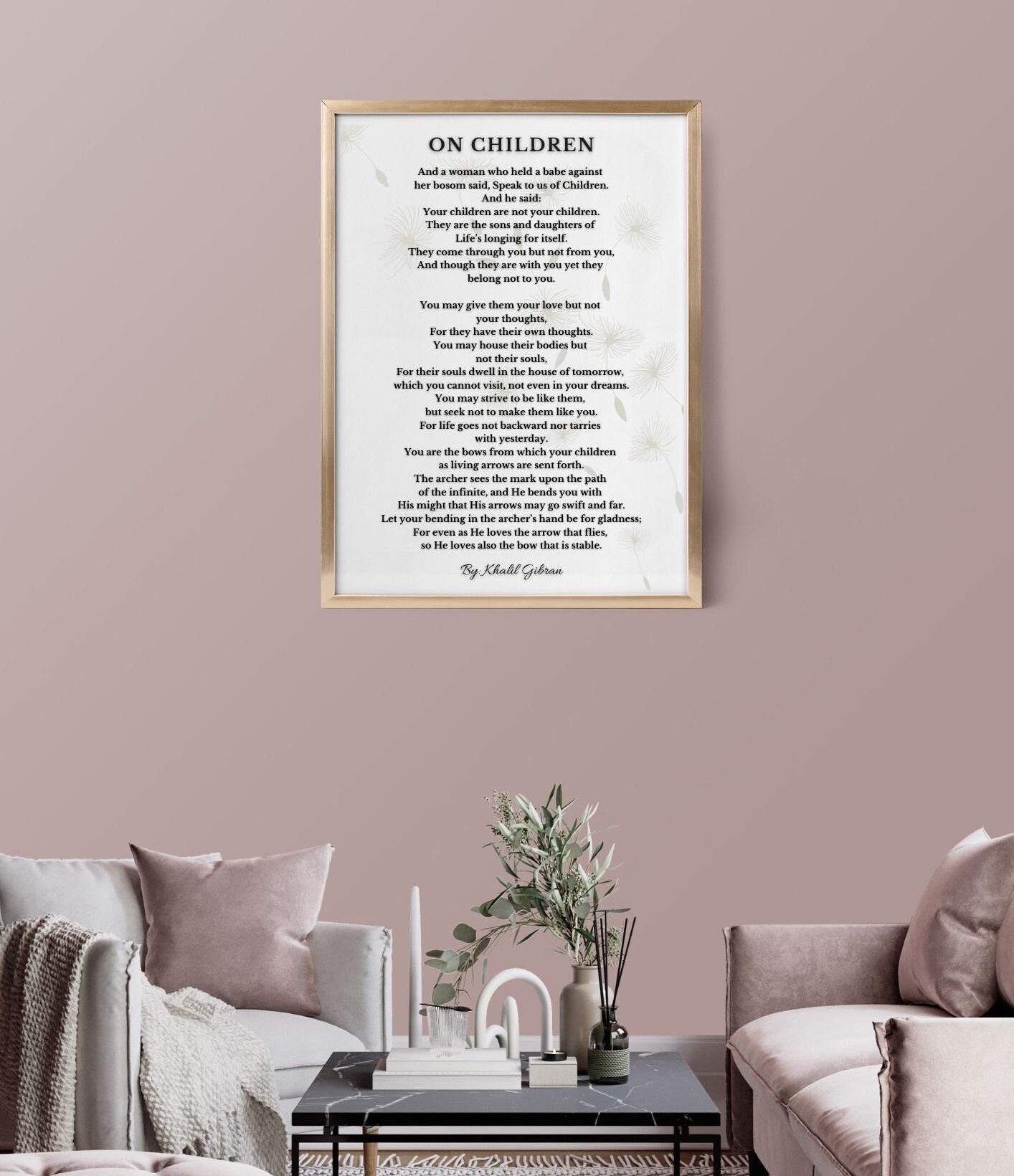 On Children Kahlil Gibran Poem, on Children Poem, Baby Shower Gift, Mom ...