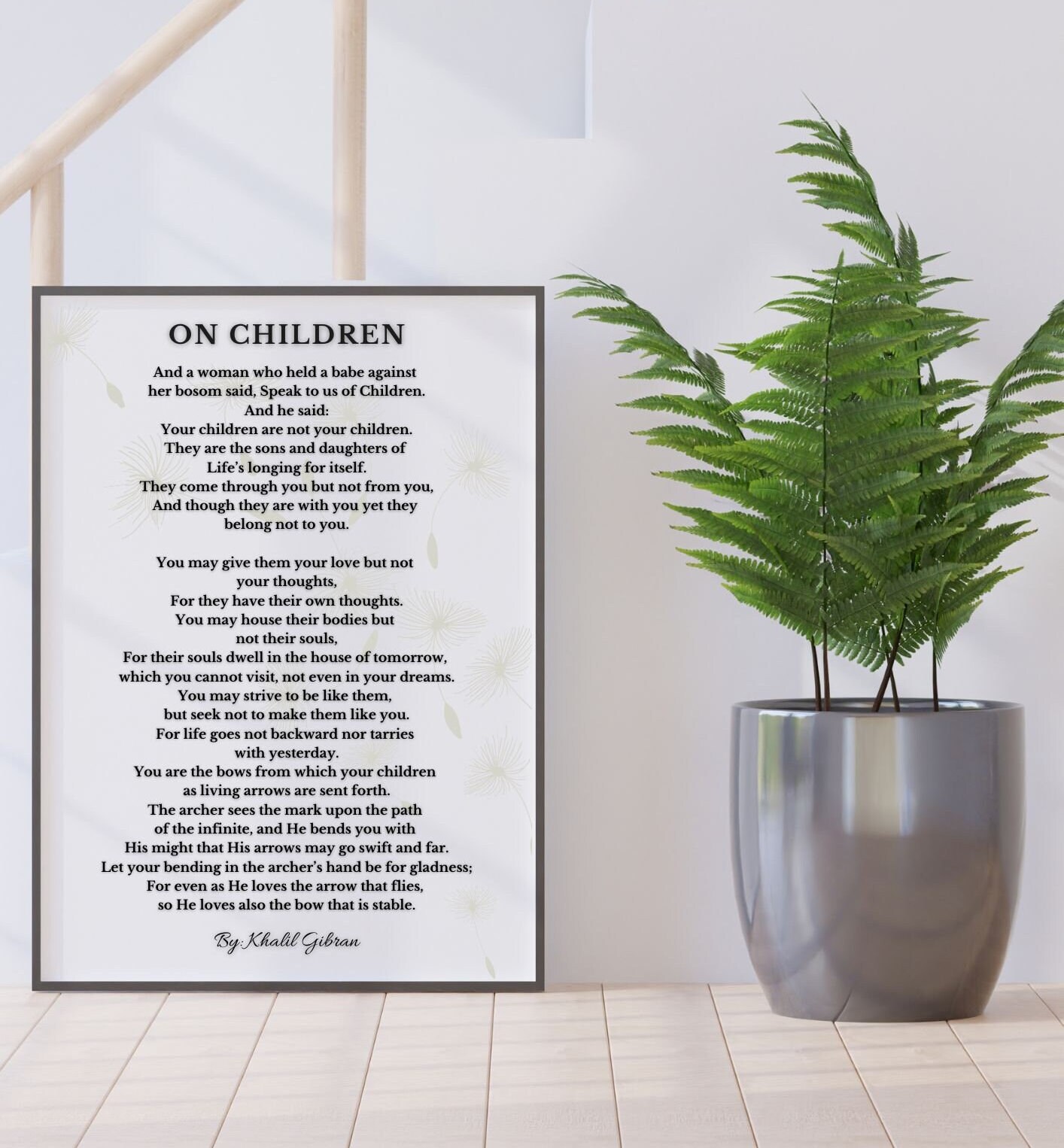 On Children Kahlil Gibran Poem, on Children Poem, Baby Shower Gift, Mom ...