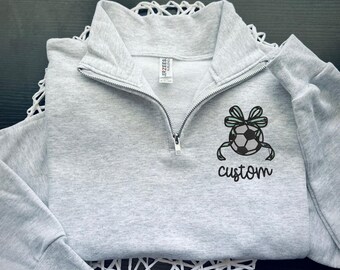 Embroidered Soccer Quarter-Zip Sweatshirt: Custom Team Apparel