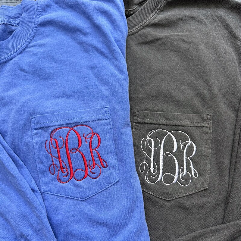 Monogram Pocket Tee - Etsy