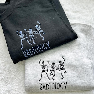 Embroidered Skeletons Radiology Sweatshirt - Rad Tech Crewneck zdjęcie 1