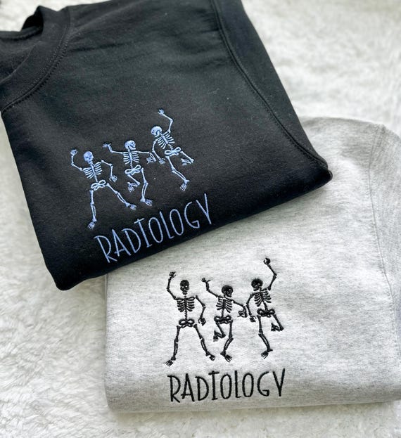Embroidered Skeletons Radiology Sweatshirt - Rad Tech Crewneck