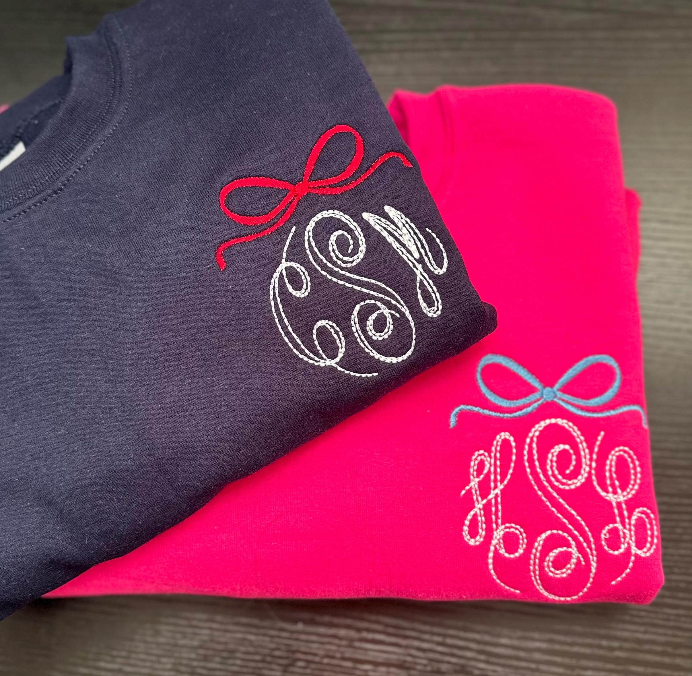 Make Me Remember Bow Embroidered Quilted Sweatshirt main image 1
