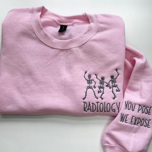 Embroidered Skeletons Radiology Sweatshirt - Rad Tech Crewneck zdjęcie 3