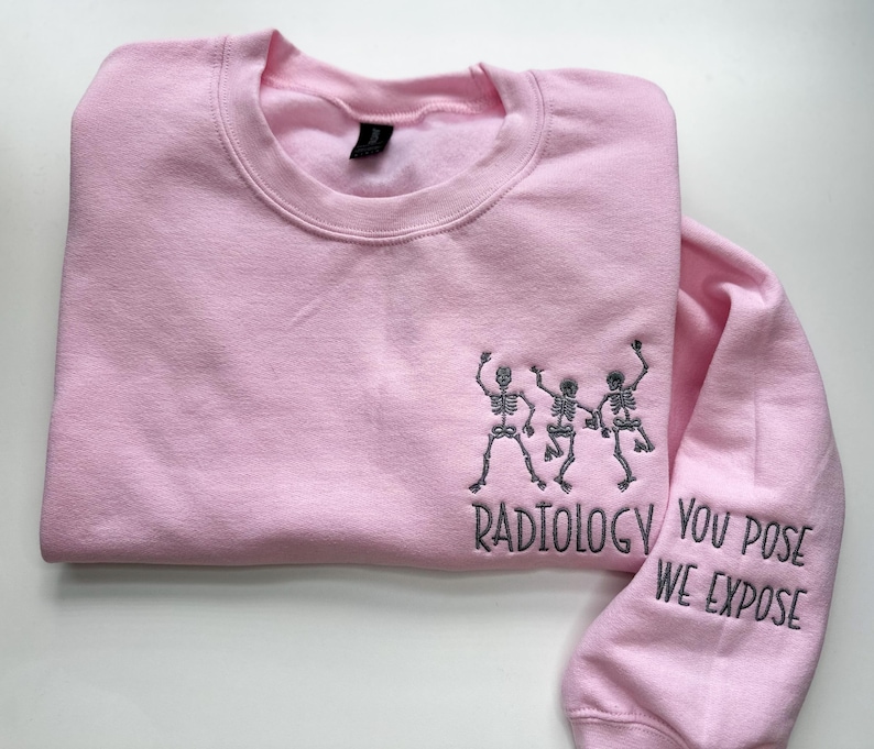 Embroidered Skeletons Radiology Sweatshirt - Rad Tech Crewneck zdjęcie 3