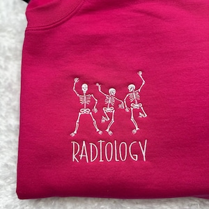 Embroidered Skeletons Radiology Sweatshirt - Rad Tech Crewneck zdjęcie 7