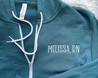 Custom Embroidered Bella Canvas Zip-Up Jacket: Personalized Healthcare Apparel