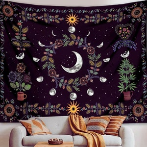 Moon Tapestry Etsy