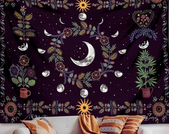 Moon Tapestry Hanging Wall Art