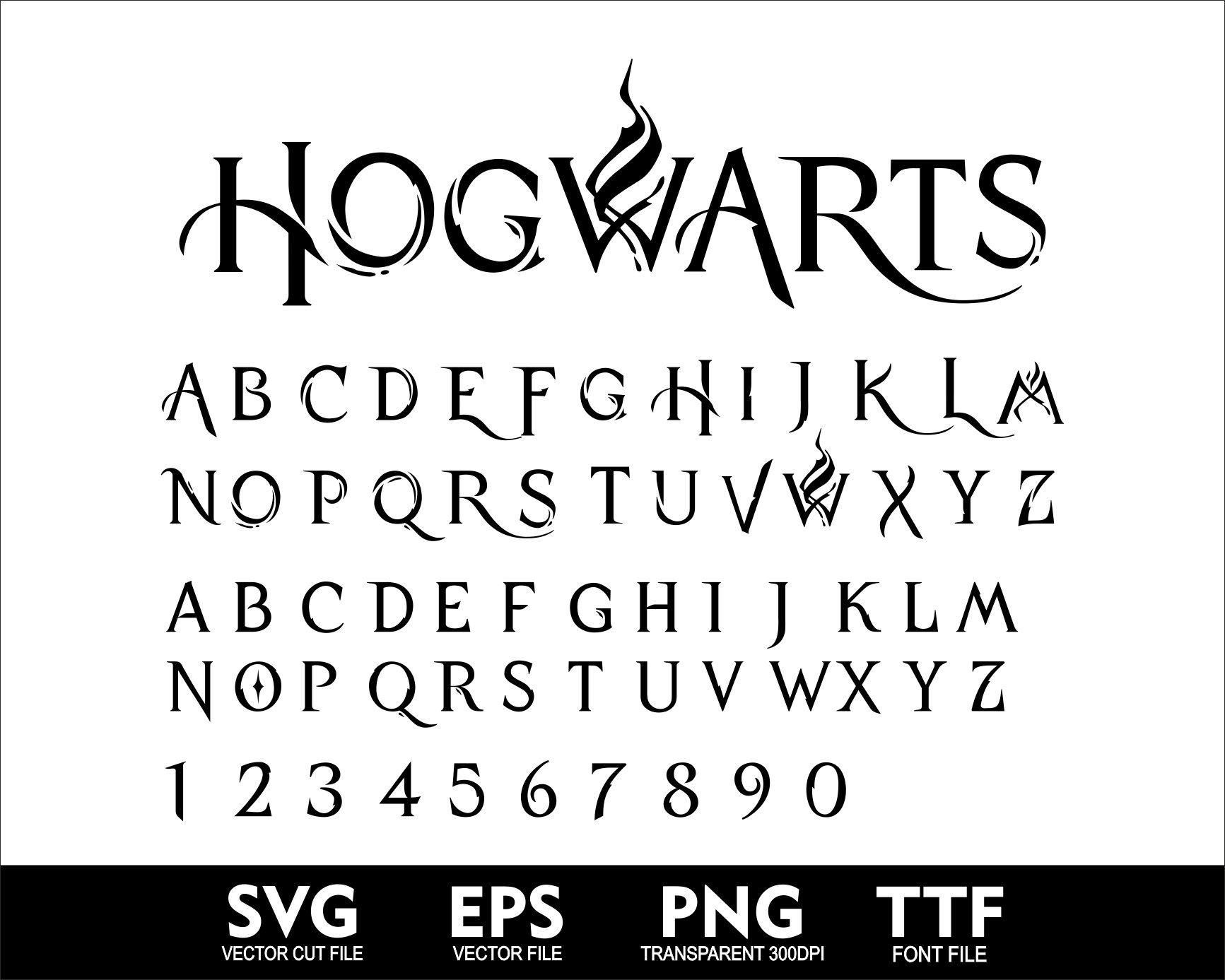 Witch Hogwarts Font Hogwart Alphabet SVG for Cricut Font Wizards Font