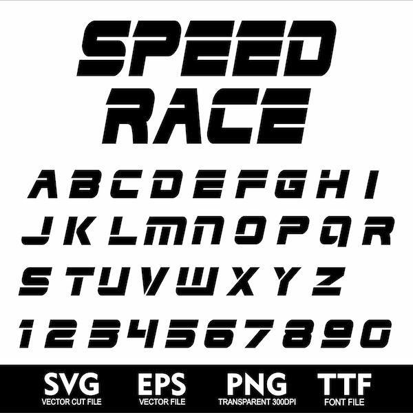 Race Speed Font Racing Alphabet SVG Sport Race Alphabet Race Font for Cricut Svg Font SVG Eps Png TTF Font
