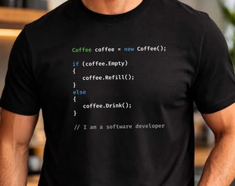 Koszulka z napisem „Programista” – zabawny t-shirt z kodem składniowym