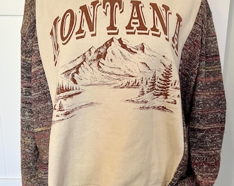 Montana grpahic sweatshirt with added sweater sleeves