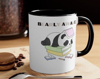 bearly awake mug, panda lover gift, panda mug, gift for panda lover, panda gift, cute mug gifts