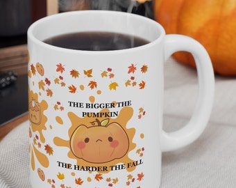 Mug avec calembours, Mug automne, Mug mignon, Mug esthétique, Cadeaux Mug, Mug food, Mug thème orange, Mug citrouille, Mug automne, Mug en céramique de 11 oz