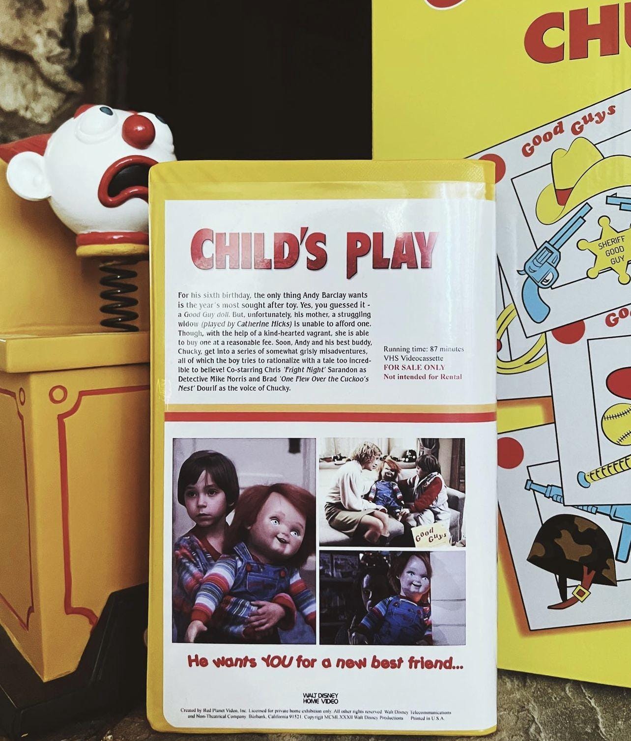 Child's Play Chucky Custom VHS Clamshell Slipcover Insert (NO
