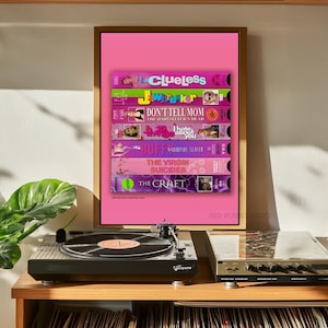 90s Girly VHS Stack Art Print | The Craft | Clueless | Jawbreaker | 10 Things I Hate About You | Buffy the Vampire Slayer / Print Only