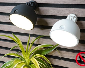 Akku LED Wandlampe für Akustikpaneele oder Wandmontage, stufenlos verstellbar, dimmbar, Akustikpaneele Zubehör ohne bohren