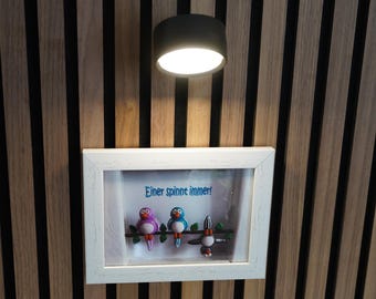 Akku LED Wandlampe mit Magnet und Fernbedienung für Akustikpaneele, stufenlos verstellbar, dimmbar, schwarz oder weiss, ohne bohren