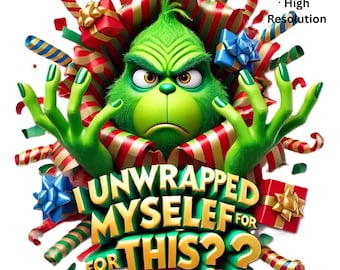 5 Funny Grinch Christmas PNG Clipart | Grinch Santa Claus | Grinch Christmas Mug Decor | Grinch Clipart for Junk Journals & Party Decor
