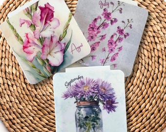 Birth Flower Magnetic Bookmark: Personalized Birthday Gift