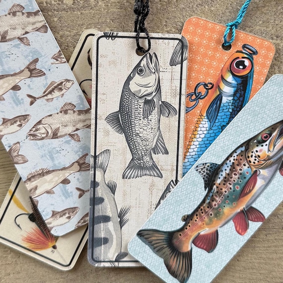 Fishing Bookmark: Sturdy Card Stock Angler Gift