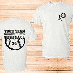 Custom Team Name Baseball T-Shirt, Two-sided Baseball Tshirt, Personalized Name Shirt, Custom Baseball Tee, Game Day Shirt,