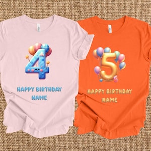 Personalized Kids Birthday T-Shirt | Custom Name & Age Birthday Shirt, Custom Birthday Shirt For Toddlers, Birthday Tee For Kids