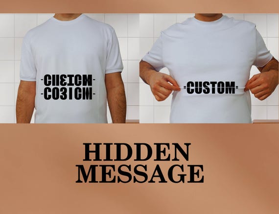 Custom Hidden Message T-shirt: Secret Fold Code Tee - Etsy
