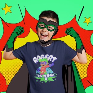 Custom Super Hero Birthday T-Shirt: Personalized Party Shirt