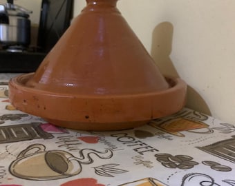 Traditional Moroccan Earthenware Tajine - Handmade Berber Stew Dish - Authentic Oriental Tableware