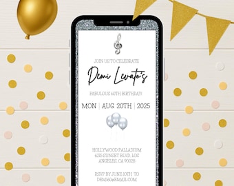 60th Birthday E-vite Template | Editable Invitation (Digital Download)