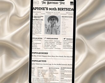 90th birthday invitation e-vite | Editable template | Digital download