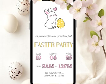 Easter invitation e-vite | Editable template | Digital download