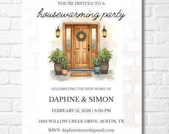 Housewarming invitation | Editable template | Digital download