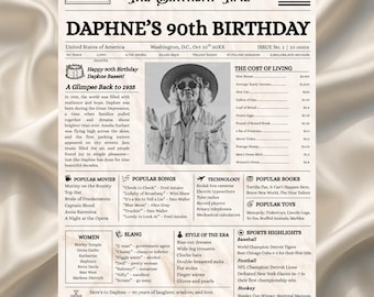 90th birthday invitation | Editable template | Digital download