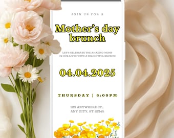 Mother's day brunch video invitation | Editable template | Digital download